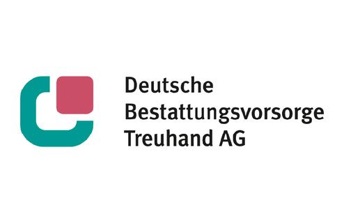 Logo der Deutschen Bestattungsvorsorge Treuhand AG, bestehend aus farbigen geometrischen Formen und Schriftzug.